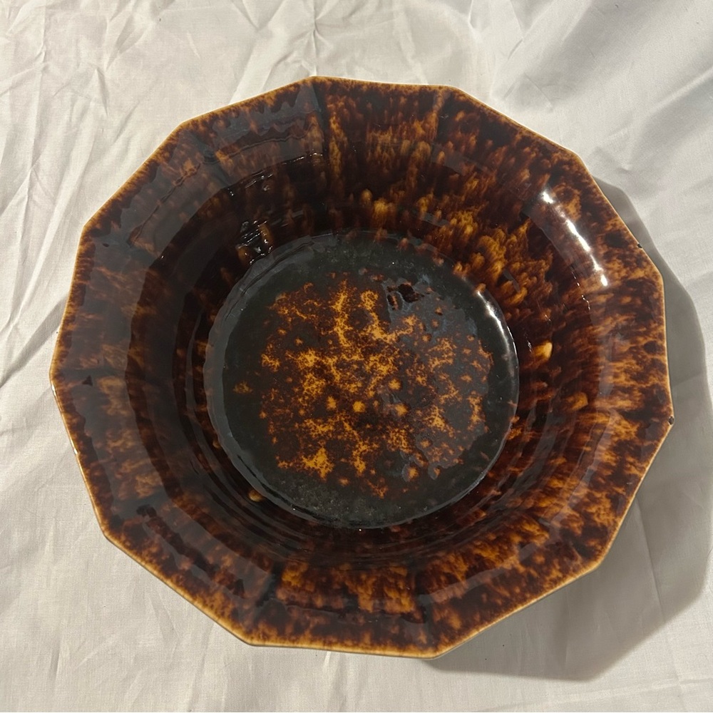 VTG Sears Bennington SVPNT TORTOISE SPATTERWARE Vincent Price Morton LARGE‎ BOWL